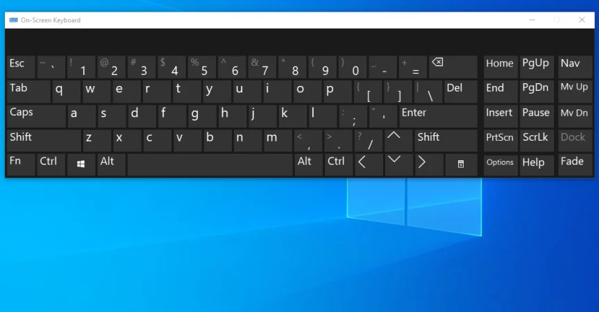 เปิดคีย์บอร์ดบนหน้าจอ Windows 10