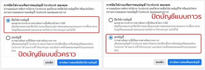 วิธีปิดบัญชี Facebook ในคอมพิวเตอร์