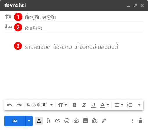 วิธีส่งอีเมล Gmail เขียนหัวเรื่อง ที่อยู่อีเมลผู้รับ และรายละเอียดหรือคำอธิบายเกี่ยวกับหัวข้ออีเมล