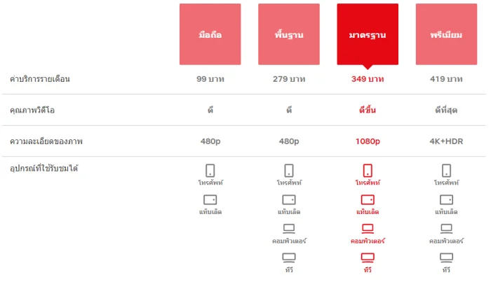 เช็คราคา Netflix รายปี รายเดือน